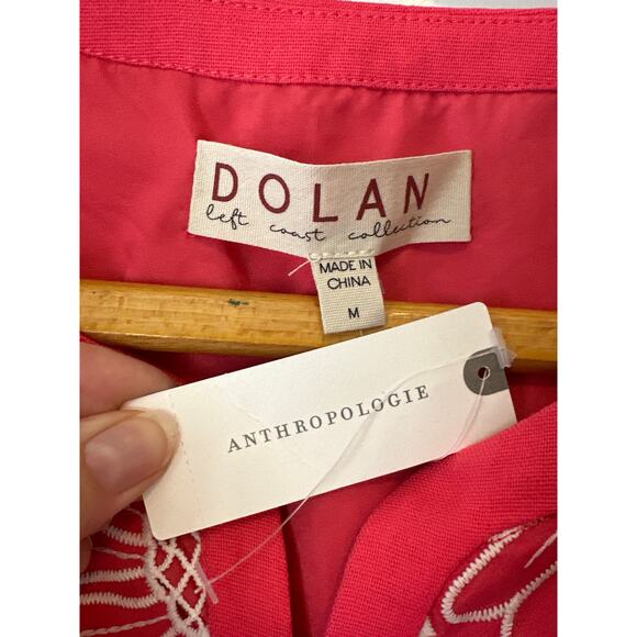 Anthropologie NWT Dolan Pink & White Linen Cutwork Jacket Size M - Picture 6 of 10